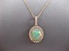 2.36CT DIAMOND & AAA AUSTRALIAN OPAL 14KT ROSE GOLD OVAL HALO FLOATING PENDANT