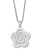 ESTATE .69CT DIAMOND 18KT WHITE GOLD CLASSIC FLOWER MULTI LAYER FLOATING PENDANT
