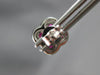 ESTATE 1.09CT DIAMOND & AAA RUBY 14KT WHITE GOLD 3D FLOWER SQUARE STUD EARRINGS