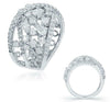 ESTATE LARGE .66CT DIAMOND 14KT WHITE GOLD 3D CLASSIC MULTI SHAPE FUN RING