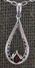 .28CT DIAMOND & AAA RUBY 14KT WHITE GOLD 3D PEAR SHAPE & ROUND FLOATING PENDANT