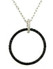 .54CT WHITE & BLACK DIAMOND 18KT WHITE GOLD 3D CIRCLE OF LIFE FLOATING PENDANT