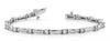 ESTATE 1.0CT DIAMOND 14KT WHITE GOLD ROUND BY THE YARD BAR TENNIS BRACELET