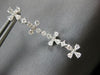 1.28CT DIAMOND 14KT WHITE GOLD 3D ROUND & PRINCESS MULTI FLOWER HANGING EARRINGS