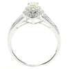 .73CT WHITE & FANCY YELLOW DIAMOND 18KT WHITE GOLD 3D PEAR SHAPE ENGAGEMENT RING