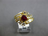 ANTIQUE .96CT DIAMOND & AAA PIGEON BLOOD RUBY 18KT YELLOW GOLD FLORAL LOVE RING
