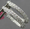 1.68CT DIAMOND 18KT WHITE GOLD INSIDE OUT MULTI ROW OVAL HUGGIE HANGING EARRINGS