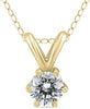 .30CT DIAMOND 14KT YELLOW GOLD CLASSIC ROUND SOLITAIRE 6 PRONG FLOATING PENDANT