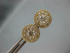 ESTATE .85CT DIAMOND 18KT YELLOW GOLD CLUSTER INVISIBLE HALO EARRING JACKET SET