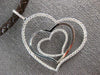 ESTATE 1.74CT DIAMOND 14KT WHITE GOLD 3D TRIPLE HEART SIDEWAY FLOATING PENDANT