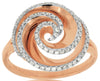 ESTATE .39CT DIAMOND 14KT WHITE & ROSE GOLD CLASSIC ROUND MULTI SWIRL FUN RING