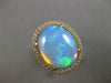 LARGE 8.24CT DIAMOND & AAA AUSTRALIAN OPAL 14KT YELLOW GOLD OVAL ENGAGEMENT RING
