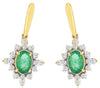 1.21CT DIAMOND & AAA EMERALD 14KT YELLOW GOLD 3D OVAL & ROUND FILIGREE EARRINGS