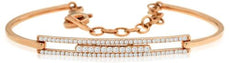 .48CT DIAMOND 14K ROSE GOLD 3D CLASSIC 3 ROW FLEXIBLE ADJUSTABLE BANGLE BRACELET