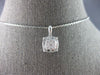 .43CT DIAMOND 14KT WHITE GOLD ROUND & BAGUETTE CLUSTER FILIGREE FLOATING PENDANT