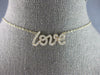 ESTATE .30CT DIAMOND 14KT YELLOW GOLD 3D CLASSIC ROUND SCRIPT LOVE NECKLACE