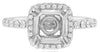 .68CT DIAMOND 18KT WHITE GOLD 3D CLASSIC SQUARE HALO SEMI MOUNT ENGAGEMENT RING
