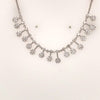 ESTATE 1.33CT DIAMOND 18KT WHITE GOLD 3D MULTI FLOWER TENNIS NECKLACE
