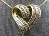 ESTATE EXTRA LARGE 1.26CT DIAMOND 14K YELLOW GOLD 3D HEART LOVE FLOATING PENDANT