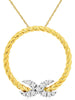 .10CT DIAMOND 14KT YELLOW GOLD ROUND CIRCLE OF LIFE X BUTTERFLY FLOATING PENDANT