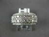 WIDE 1.75CT DIAMOND 18KT WHITE GOLD 3D ROUND MULTI ROW CLASSIC ANNIVERSARY RING