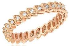 .27CT DIAMOND 18KT ROSE GOLD 3D ROUND MARQUISE SHAPE ETERNITY ANNIVERSARY RING