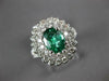 2.29CT DIAMOND & AAA EMERALD 18KT WHITE GOLD 3D OVAL DOUBLE HALO ENGAGEMENT RING