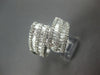 ESTATE LARGE 3.50CT DIAMOND 14KT WHITE GOLD ROUND & BAGUETTE MULTI ROW FUN RING