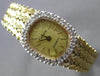 LARGE .30CT DIAMOND 14KT 2 TONE GOLD 3D GENEVE SQUARE QUARTZ LADY'S WATCH #27807