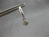 ESTATE .19CT DIAMOND 14KT WHITE GOLD 3D CLASSIC FLOWER HUGGIE HANGING EARRINGS