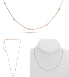 .21CT DIAMOND 14KT ROSE GOLD ROUND CLASSIC BY THE YARD ADJUSTABLE LOVE NECKLACE