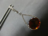 LARGE 4.70CT DIAMOND & AAA CITRINE 14KT WHITE GOLD ROUND HUGGIE HANGING EARRINGS