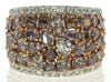 LARGE 3.80CT WHITE & PINK DIAMOND 18K WHITE & ROSE GOLD CLUSTER ANNIVERSARY RING