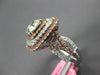 GIA LARGE 3.06CT WHITE PINK & GREENISH YELLOW DIAMOND 18K WHITE & ROSE GOLD RING