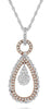 .60CT DIAMOND 18K WHITE & ROSE GOLD CLASSIC PAVE TEAR DROP CIRCILAR LOVE PENDANT