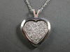 ESTATE LARGE .76CT DIAMOND 14KT WHITE GOLD 3D PAVE HEART LOVE FLOATING PENDANT