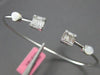 .43CT DIAMOND & AAA MOONSTONE 18KT WHITE GOLD 3D SQUARE FLEXIBLE BANGLE BRACELET