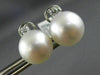 ESTATE LARGE .26CT DIAMOND & AAA SOUTH SEA PEARL 14K WHITE GOLD CLIP ON EARRINGS
