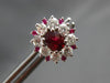ESTATE LARGE 1.81CT DIAMOND & AAA RUBY 14KT WHITE GOLD 3D FLOWER STUD EARRINGS