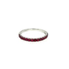 ESTATE .46CT AAA RUBY 18K WHITE GOLD SHARED PRONG SEMI ETERNITY ANNIVERSARY RING