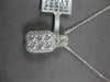 ESTATE 1.08CT DIAMOND 18KT WHITE GOLD 3D ROUND INVISIBLE SQUARE FLOATING PENDANT