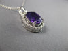 2.64CT DIAMOND & AAA AMETHYST 14KT WHITE GOLD OVAL & ROUND HALO FLOATING PENDANT