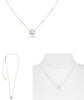 .44CT DIAMOND 14KT ROSE & WHITE GOLD ROUND DOUBLE HALO ADJUSTABLE LOVE NECKLACE