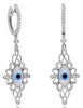 LARGE 1.79CT DIAMOND & AAA MOTHER OF PEARL 14KT WHITE GOLD FUN HANGING EARRINGS