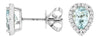 1.50CT DIAMOND & AAA AQUAMARINE 14KT WHITE GOLD PEAR SHAPE & ROUND STUD EARRINGS