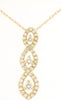 .31CT DIAMOND 14KT YELLOW GOLD 3D 3 STONE GRADUATING INFINITY FLOATING PENDANT