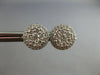 ESTATE .85CT DIAMOND 14KT WHITE GOLD 3D CLASSIC ROUND CLUSTER HALO STUD EARRINGS