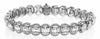 5.95CT DIAMOND 18KT WHITE GOLD ROUND & BAGUETTE CLUSTER CIRCULAR TENNIS BRACELET
