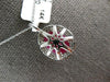 5.35CT DIAMOND & AAA CABOCHON RUBY 14KT WHITE GOLD OVAL & ROUND FLOATING PENDANT