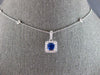 1CT DIAMOND & AAA SAPPHIRE 18KT WHITE GOLD ROUND BY THE YARD SQUARE LOVE PENDANT